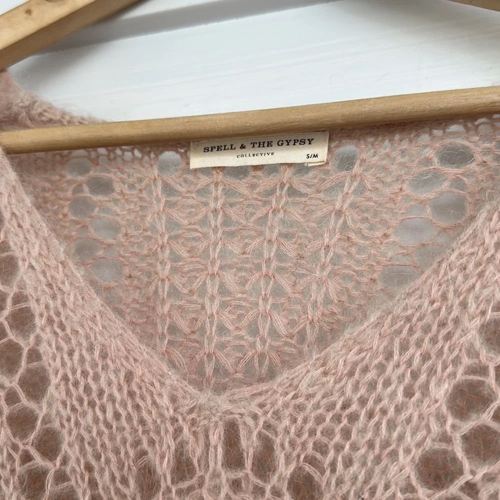 Spell & The Gypsy Collective V-Neck Tan Wool Sweater - Picture 2 of 6